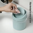 thumbnail image 6 of Modern Desktop Plastic Mini Trash Can with Swing Lid, Tiny Wastebasket for Bathroom Vanity, Tabletop or Coffee Table - Dispose of Cotton Rounds, Makeup Sponges, Tissues, 6 of 7
