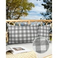 thumbnail image 3 of Farmhouse Gray and White Buffalo Plaid Check Outdoor Pillow Covers Set of 2,Decorative Waterproof Throw Pillow Case,Classic Lattice Grid Cotton Linen Soft Cozy Cushion Pillowcases, 3 of 7
