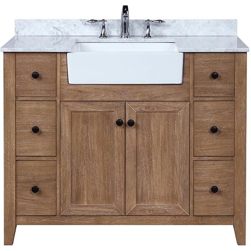 Solid Wood Bathroom Vanity In Ash Brown, Menards Vanity Mirror Cabinet