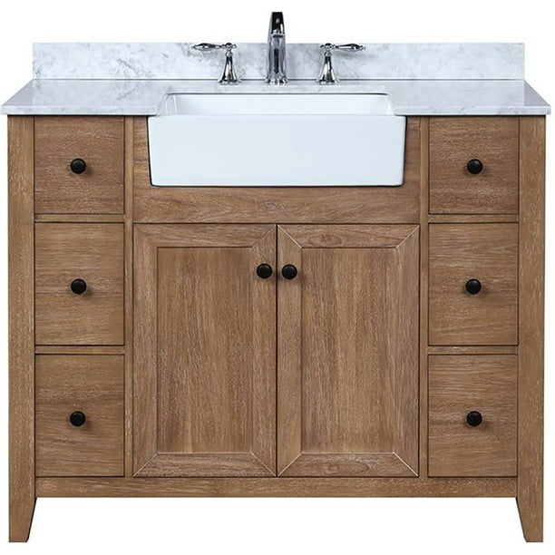 Solid Wood Bathroom Vanity In Ash Brown, 42 Bath Vanity With Top