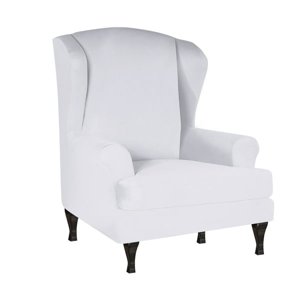 Hododo 2 Piece Stretch Wingback Arm, Black And White Wingback Chair Cover