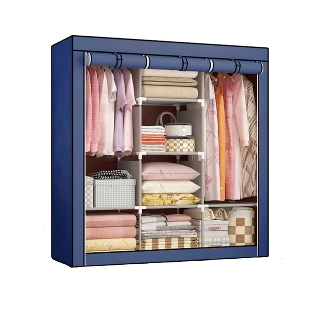 Closet Organizador Armable de Acero Inoxidable | Armario de Almacenamiento para Ropa | Ropero Portatil | Mueble de Tela Impermeable con Cierre | Perchero Guardaropa para Recamara
