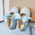 thumbnail image 2 of Toddler Little Girls Flower Dress Shoes Mary Jane Ballet Flats Party School Bowknot Princess Wedding Shoes Light Blue 10.5(21), 2 of 6