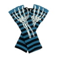 thumbnail image 1 of Gravity Threads Long 11" Knit Warm Skeleton Fingerless Gloves - Turquoise, 1 of 2