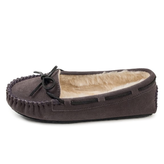 Minnetonka Women's Cally Slipper, Grey, 8.5