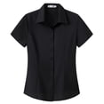 thumbnail image 2 of Womens Classic-Fit Dress Shirts Short Sleeve Button Down Wrinkle-Free Stretch Solid Casual Work Office Blouse Top, 2 of 5