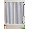 thumbnail image 2 of Bedroom Curtains 63 Inches length, Navy Blue Striped Window Treatment Curtain Drapes, Navy Blue White Stripes Farmhouse Rod Pocket Curtain Panels for Living Room Kitchen, 42"x63", 2 Panels, 2 of 7
