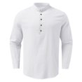 thumbnail image 3 of TAIAOJING Men's Casual Blouse Simple Solid Color Collar Loose Elegant Button Down Shirt, 3 of 5