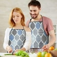 thumbnail image 5 of Blue Geometric Quatrefoil Pattern Apron-Garden Aprons for Women with Pockets-Cotton Linen Waterproof Kitchen Cooking Gardening Aprons Adjustable for Kitchen,Cooking,BBQ and Salon 33x27 Inch, 5 of 7