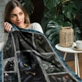 thumbnail image 7 of Kainsy Paready Black Cat Throw Blanket Cat Print Fleece Blanket for Kids Adults Soft Lightweight Blanket for Bed Sofa Living Room Decor Gift for Cats Lover-(40"x50"), 7 of 7