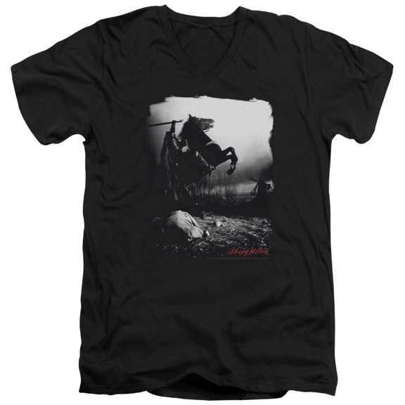 Sleepy Hollow Foggy Night Adult V-Neck T-Shirt 30/1 T-Shirt Black