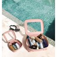 thumbnail image 3 of Bolsas de maquillaje LETGO Clear Aprobadas por la TSA con cierre de cremallera, color rosa, 3 of 8