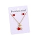 thumbnail image 2 of Delicado conjunto de collar y aretes de clavícula de acero inoxidable 304, luces dulces, regalo de lujo, joyería de acero inoxidable, 2 of 7