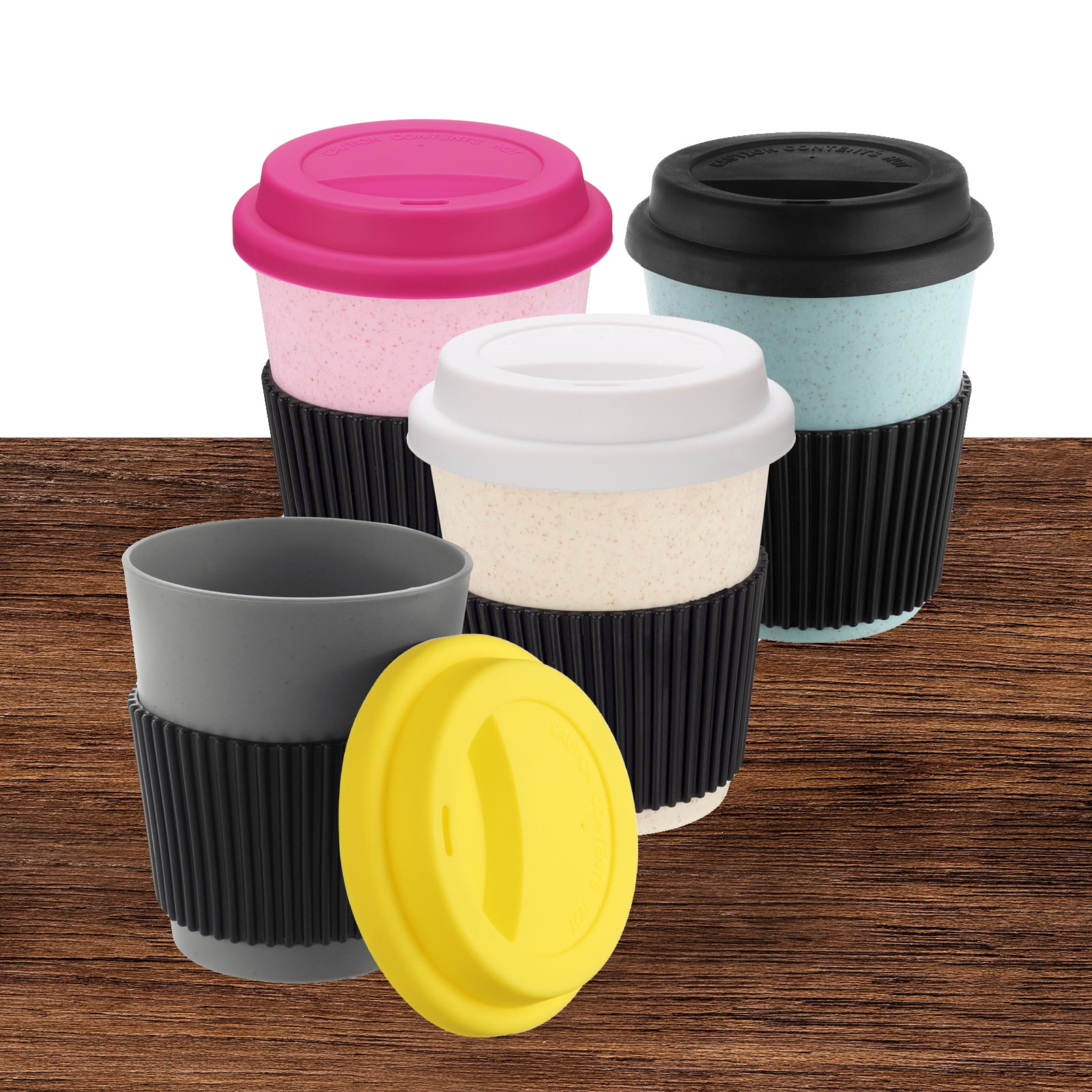 Unique Bargains Silicone Cup Lids Glass Cups Prevent Spills Temperature Black