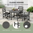 thumbnail image 3 of WestinTrends Ashore Outdoor HDPE 36" Square Patio Dining Table with Umbrella Hole, Gray, 3 of 13