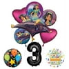 Mayflower Products Aladdin 3rd Birthday Party Supplies Princess Jasmine Balloon Bouquet Decorations - Black Number 3