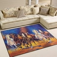 thumbnail image 2 of Dreamtimes Lightweight Soft Area Rugs, 80 x 58 inch（6'8" x 4'10"） Seven Horse Painting Floor Mat for Kids Playing Room Hardwood Floor Living Room Nursery Rugs, 2 of 6