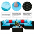 thumbnail image 5 of 5 PCS Patio Furniture Set, Outdoor Conversation Set, PE Rattan Wicker Sectional Sofa Set, Wicker Couch Set with Cushions & Coffee Table, Sectional Furniture for Patio Lawn Poolside, 5 of 9
