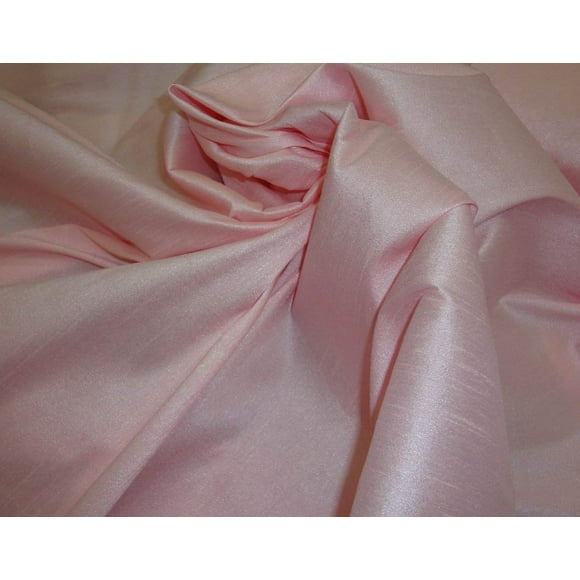 luvfabrics Tissu en Fausse Soie Shantung Dupioni Rose Glacé au Mètre