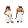 thumbnail image 3 of Women'S Bubble Mini Short Dress 2025 Summer Casual A Line Strapless Tube Top Sundress Trendy Smocked Dresses White XL, 3 of 6