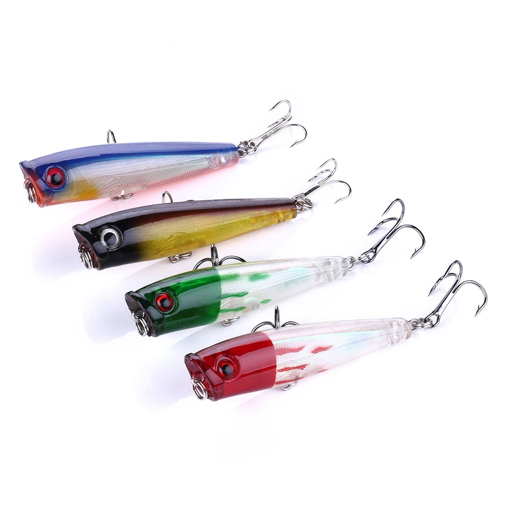 HENGJIA Top Water Popper Fishing Lures Saltwater, 6 Pack Pencil Popper Lures Artificial Hard Baits for Bass, Trout, Walleye Fishing Lure