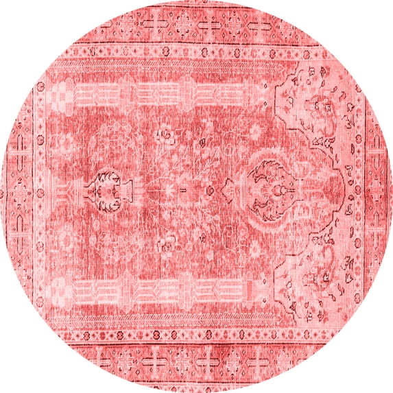 Ahgly Company Indoor Round Persian Red Traditional Area Rugs, 8' Round