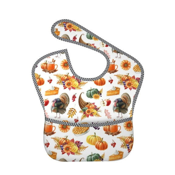 Kdxio Thanksgiving Turkeys 1 Bibs For Babies, Baby Bibs for Eating, Toddler Bibs, Waterproof Bibs, Feeding Bibs, for Toddlers, Boys, Girls