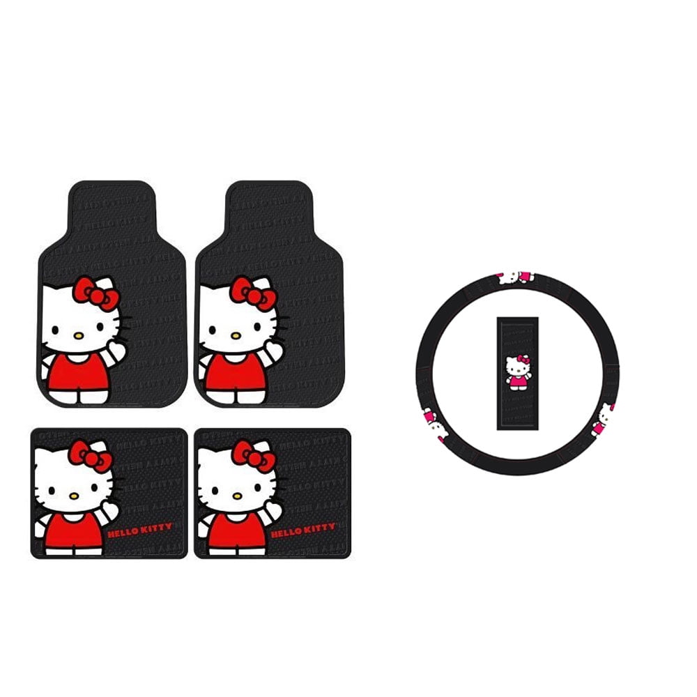 Hello Kitty 2 Front Vinyl Floor Mats And 2 Rear Vinyl Floor Mats With
