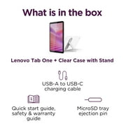 Lenovo Tab One 8.7 HD (1390 x 800) MediaTek Helio G85 4GB 64GB WIFI 5 Android 14, ZAF00043US (Includes Clear Case with Built-in Kickstand)