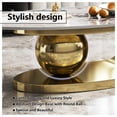 thumbnail image 3 of MDQMD Oval Coffee Table with Faux Marble Top Gold Steel Base Modern Minimalist Living Room Table  Storage Shelf Central Ball Support Design Gold Marble Space-Saving Center Table, 3 of 10