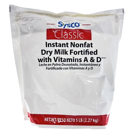 Sysco Classic Instant Nonfat Dry Milk | Fortified with Vitamin A & D | Kosher | 5 lb