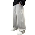 thumbnail image 2 of Lutiedan Boys Wide Leg Sweatpants Elastic Waist Baggy Workout Pants Casual Drawstring Fall Winter Pants with Pocket Size 5-14, 2 of 6