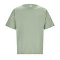 thumbnail image 3 of MQLKF Men's Linen Solid Color Shirt Short Sleeve Crew Neck Beach Top Vintage T Shirt For Men Fashionable Men's Top, 3 of 8