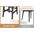 thumbnail image 4 of YUSAZENS 26.2 Inch Bar Stools Counter Height with Low Back Footrest Wood Frame Wide PU Leather Upholstered Seat Barstools Set for Kitchen Islands Counter Bars Home Black 4pcs, 4 of 7