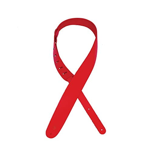 D'Addario Basic Leather Guitar Strap, Red