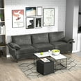 thumbnail image 2 of Costway Linen Modern Modular 3 Seat Sofa and Couch, Gray, 2 of 9