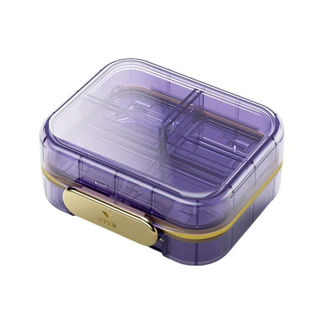 Portable Travel Organizer With 7 Compartments Weekly For Daily And Small Container For Pocket Purses Sturdy Meal Prep Containers Christmas Cookie Storage Containers Bowl Food Container Rectangular