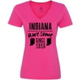 thumbnail image 3 of Inktastic Indiana Awesome Since 1816 Women's V-Neck T-Shirt, 3 of 5