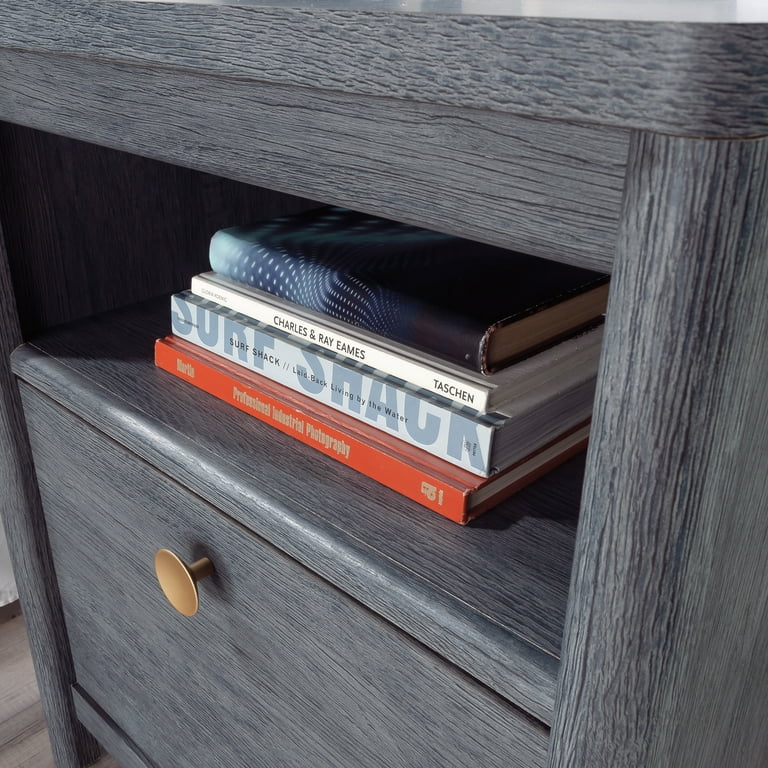 Sauder Dover Edge Nightstand with Drawer, Denim Oak Finish