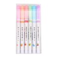 thumbnail image 2 of 6pcs Curve Pen Cute Pattern Writing Fluently Bright Color Roller Design Mark Roller Tip Curve Highlighter Liner Office Supplies, 2 of 5