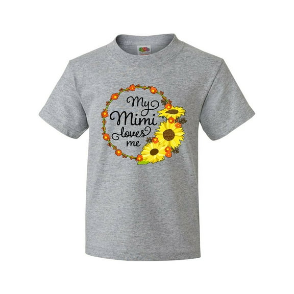 Inktastic My Mimi Loves Me with Sunflower Wreath Youth T-Shirt