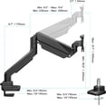 thumbnail image 3 of ARES WING Height Adjustable Monitor Arm, Heavy Duty Desk Mount for 13-49 in Monitors, 40 lb, Vesa 75/100, Black, 3 of 10