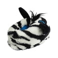 thumbnail image 2 of Wiggle Warms Girls Plush Female Zebra Head Slippers Slip-Ons Black White L, 2 of 2