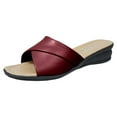 thumbnail image 2 of HAOTAGS Womens Summer Wedge Sandals Slide Sandals Fish Mouth Casual Beach Shoes Wine Size 9, 2 of 3