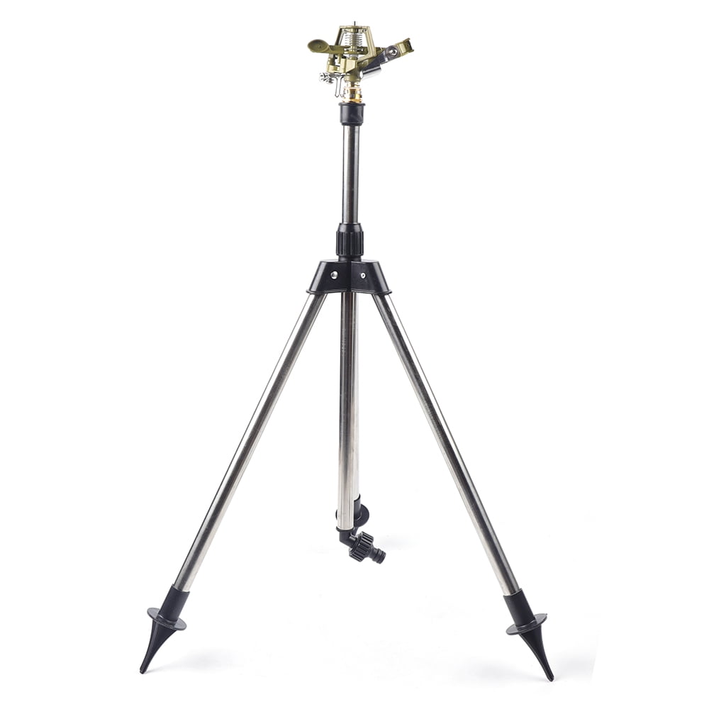 Lawn Impact Sprinkler on Tripod Base Stainless Steel Duty Farm Sprinkle Sturdy and Durable Suitable for Most Kinds of Garden Hoses.