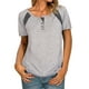 thumbnail image 1 of Camiseta de manga corta para mujer Camisetas casuales con estampado de rayas y cuello en O Tomshoo Camiseta mujer, 1 of 2