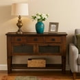 thumbnail image 7 of Flint Sideboard Buffet Console, 2 Doors, 3 Drawer, Shelf, Rustic Brown, 7 of 7