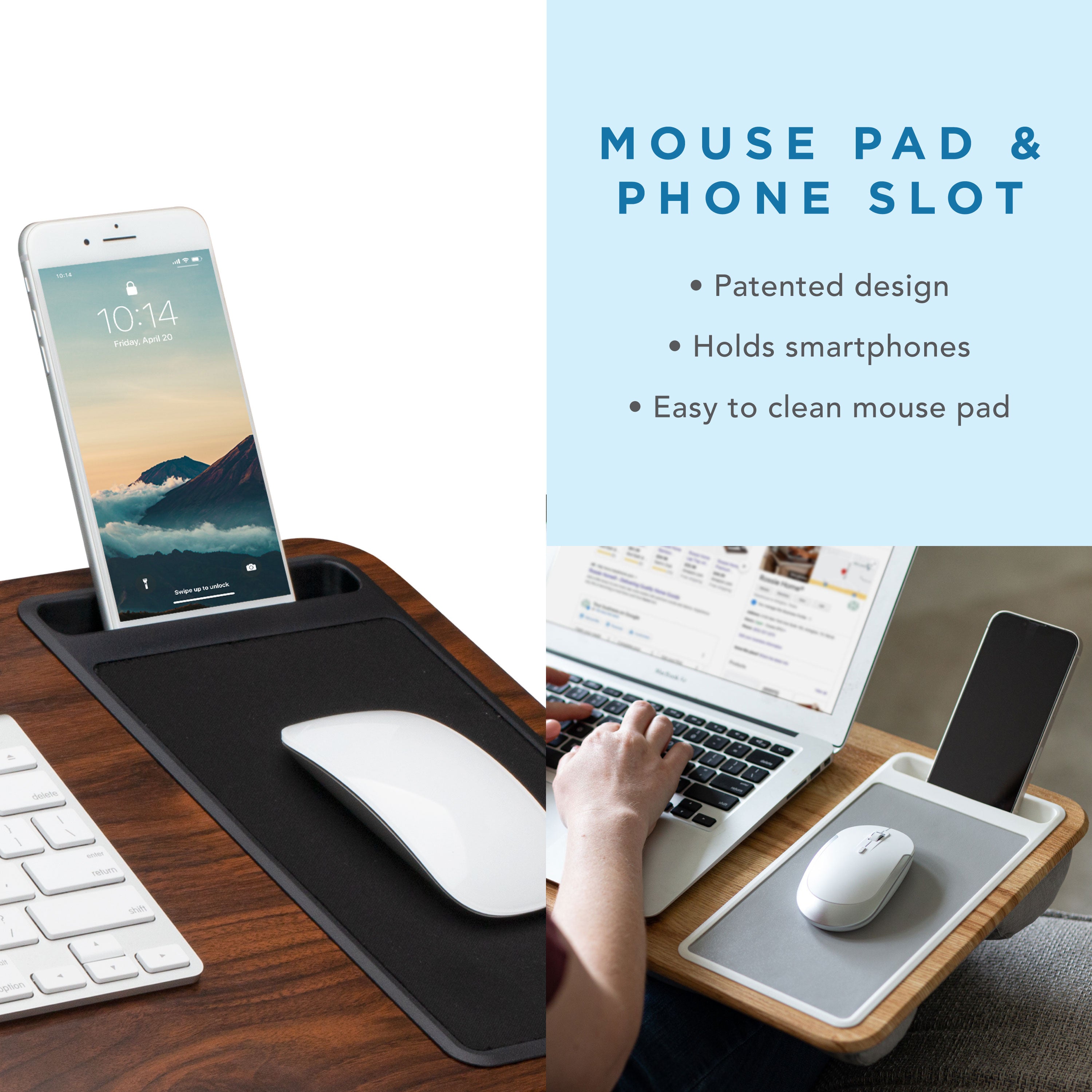 LapGear Home Office Lap Desk with Mouse Pad and Phone Holder, 21.1" x 12", Multiple Colors - image 3 of 6