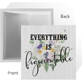 thumbnail image 3 of Zomyto 5x5 In Country Everything is Figureoutable Artwork Wooden Box Sign Rustic Farmhouse Style Floral Decor Quote Wood Block Plaque Decor, 3 of 6