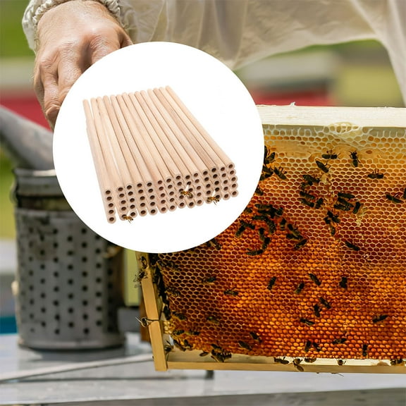 Milisten Outdoor Use Bamboo Bee Tubes Beige 24pcs